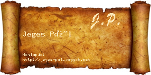 Jeges Pál névjegykártya
